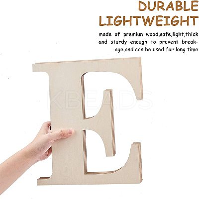 Letter E Shape Unfinished Wood Slices DIY-GA0001-13-1