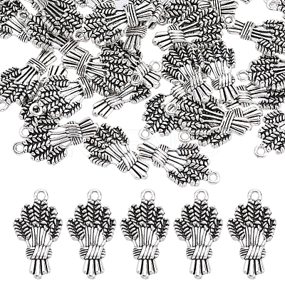 50Pcs Autumn Theme Tibetan Style Alloy Pendants FIND-SC0006-37-1