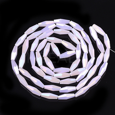 Electroplated Glass Beads Strands EGLA-S174-17B-1