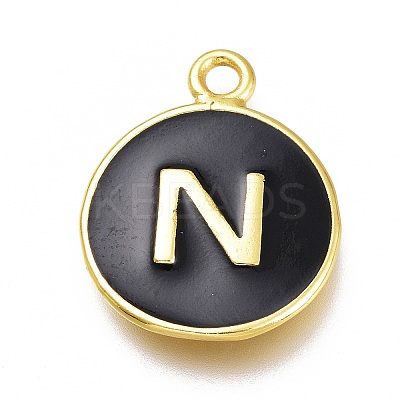 Brass Enamel Pendants KK-H103-02N-G-1