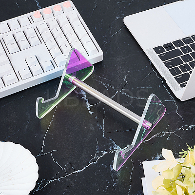 1-Tier Acrylic Keyboard Display Stands with Platinum Plated Iron Supports ODIS-WH20015-06A-03-1
