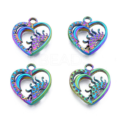 304 Stainless Steel Pendant Rhinestone Settings STAS-N098-225M-1