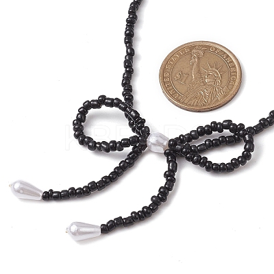 Bowknot 304 Stainless Steel Necklaces NJEW-JN04670-1