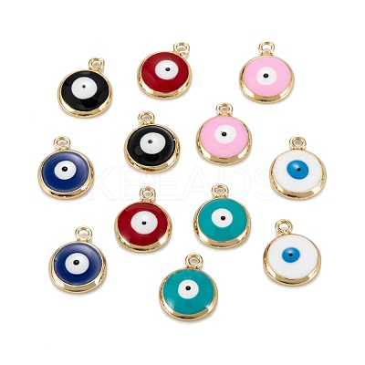 Brass Enamel Charms KK-C223-16G-1