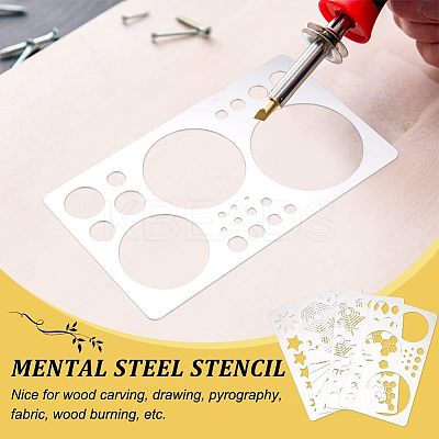 4Pcs 4 Style 304 Stainless Steel Cutting Dies Stencils DIY-FG0002-08-1