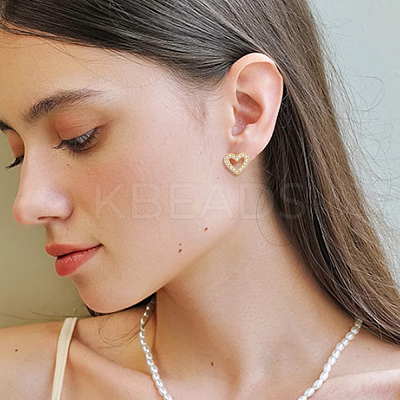 3 Pairs 3 Styles Brass Micro Pave Clear Cubic Zirconia Stud Earrings for Women EJEW-BBC0002-10-1