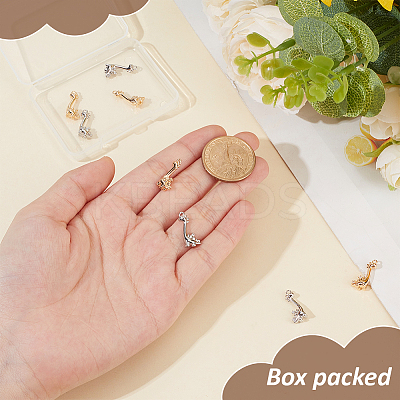 8Pcs 2 Colors Brass Micro Pave Clear Cubic Zirconia Pendants KK-BC0014-84-1