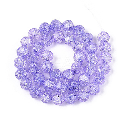 Transparent Crackle Glass Beads Strands GLAA-N053-10mm-05-1