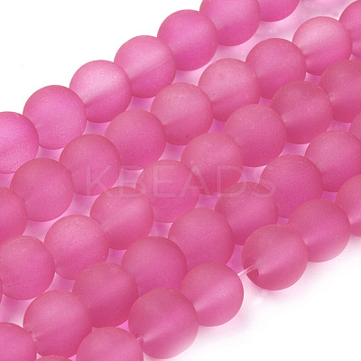 Baking Paint Transparent Glass Bead Strands GLAA-S031-8mm-35-1