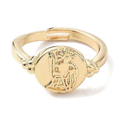 Brass Adjustable Rings for Women RJEW-E292-11G-1