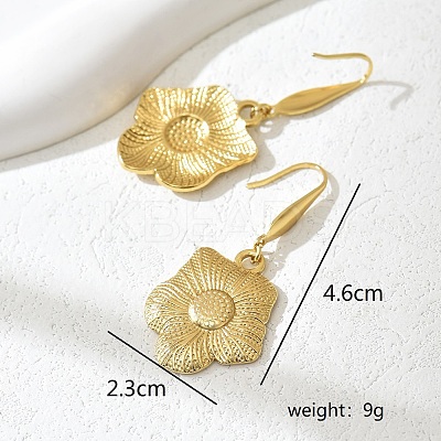 Elegant 201 Stainless Steel Sunflower Dangle Earrings EB0888-1