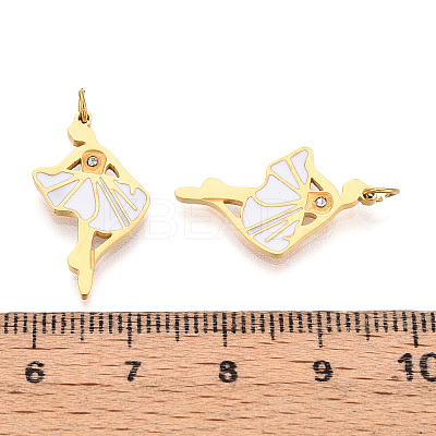 304 Stainless Steel Enamel Pendants STAS-N115-01A-G-1