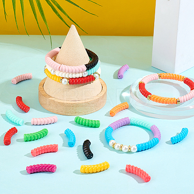 96Pcs 12 Colors Opaque Resin Beads RESI-PH0002-19-1