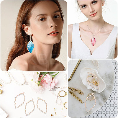 50Pcs Tibetan Style Alloy Open Back Bezel Big Pendants FIND-CA0008-77RG-1