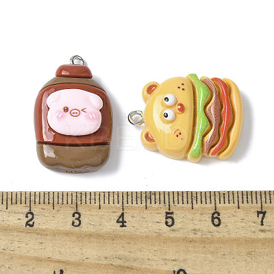 16Pcs 16 Styles Opaque Resin Pendants LS-RESI-V001-03-1