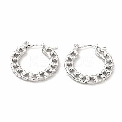 Non-Tarnish 304 Stainless Steel Curb Chain Shape Stud Earrings for Women EJEW-F283-02P-1