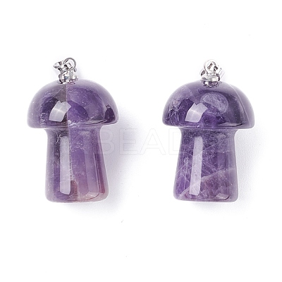 Natural Amethyst Pendants G-M380-B12-P-1