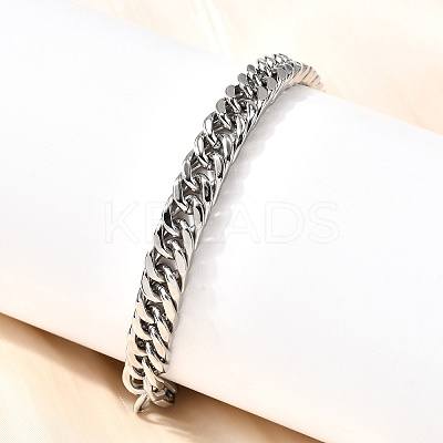 304 Stainless Steel Cuban Chain Bracelets for Men BJEW-B140-06A-1
