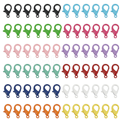 72Pcs 12 Colors Baking Paint Zinc Alloy Lobster Claw Clasps FIND-PH0023-39-1