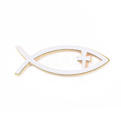 (Defective Closeout Sale: Scratched)Waterproof 3D Jesus Fish with Cross ABS Plastic Self Adhesive Stickers AJEW-XCP0002-04-1