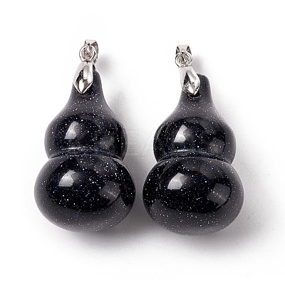 Synthetic Blue Goldstone Pendants G-G846-02P-02-1