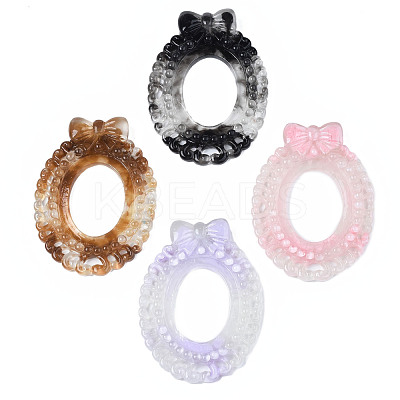Two Tone Transparent Resin Cabochons CRES-S302-38-1