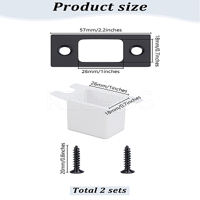2 Sets 201 Stainless Steel Door Reinforcement Plate with Screws AJEW-LP0001-31EB-1