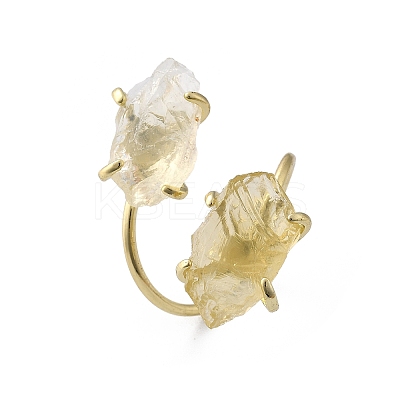 Natural Lemon Quartz Cuff Rings RJEW-B122-02G-01-1