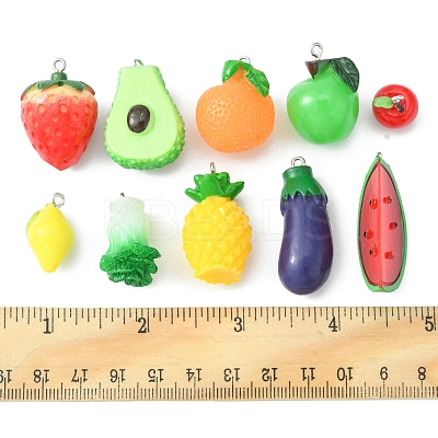 20Pcs 10 Styles Opaque Resin Pendants RESI-FS0001-35-1