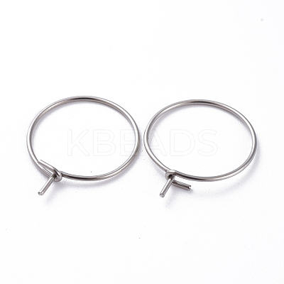 316 Surgical Stainless Steel Hoop Earring Findings STAS-J025-01G-P-P-1