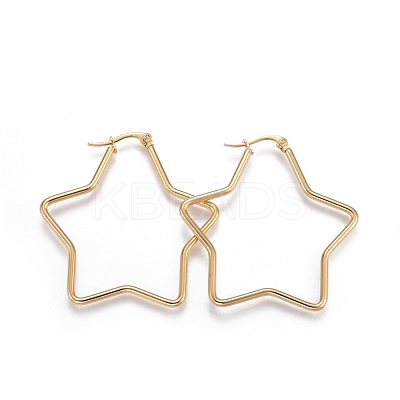 201 Stainless Steel Hoop Earrings EJEW-A052-28B-1