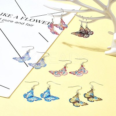 DIY Butterfly 430 Stainless Steel Etched Metal Embellishments Dangle Earring Jewelry Making Kits DIY-FS0007-46-1