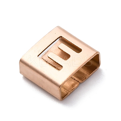 Ion Plating(IP) 304 Stainless Steel Square Slide Charms STAS-L132-25E-RG-1