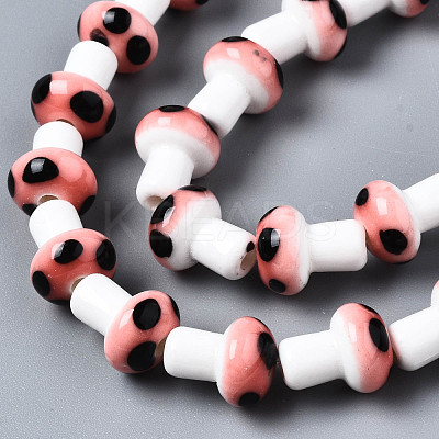 Handmade Porcelain Ceramic Beads Strands PORC-T006-05I-1