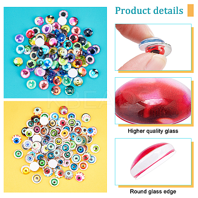 2Bags 2 Colors Glass Eyes Cabochons KY-PH0001-56-1