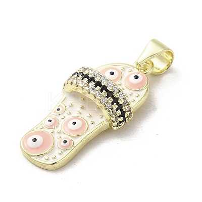 Brass Micro Pave Cubic Zirconia Pendants KK-E092-18G-08-1