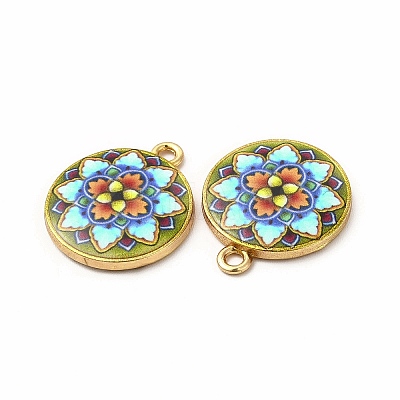 Alloy Printed Pendants PALLOY-D581-03A-1
