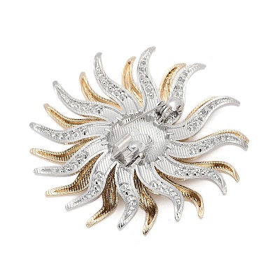Sunflower Alloy Rhinestone Brooches for Backpack ClothesDouble  LS-PALLOY-D361-12GP-1