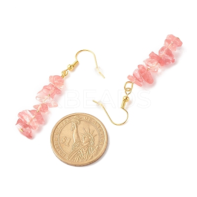 Gemstone Chip Beaded Dangle Earrings EJEW-JE04788-1