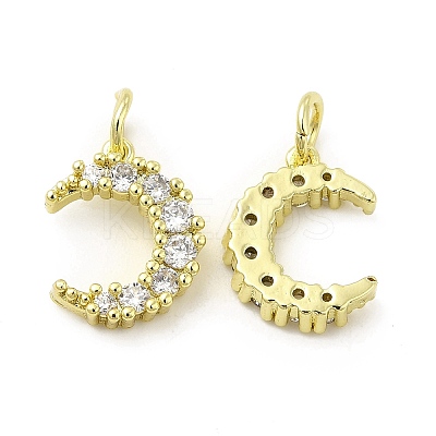 Brass Micro Pave Cubic Zirconia Charms KK-E068-VB413-1