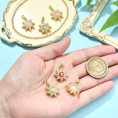 6Pcs 6 Colors Rack Plating Brass Pendants KK-CJ0002-42-1
