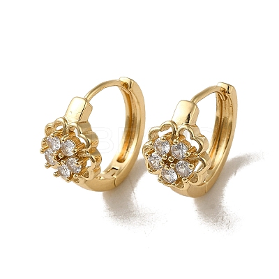 KC Gold Plated Brass Micro Pave Cubic Zirconia Hoop Earring EJEW-L271-11KCG-04-1