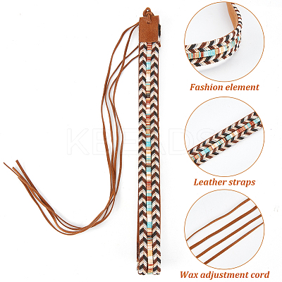 Imitation Leather Braided Southwestern Cowboy Hat Belt DIY-WH0449-03-1