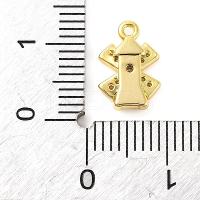 Brass Pave Clear Cubic Zirconia Charms KK-Z051-01G-02-1