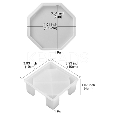 2Pcs 2 Style DIY Coaster Silicone Molds DIY-FS0004-92-1