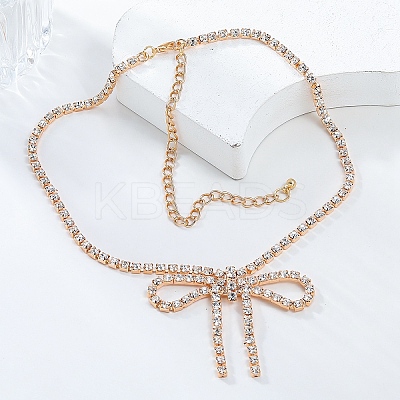 Alloy Crystal Rhinestone Cup Chains Necklaces NJEW-K384-03-1