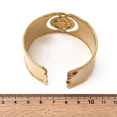 304 Stainless Steel Enamel Cuff Bangles for Women LS-BJEW-B166-02G-1