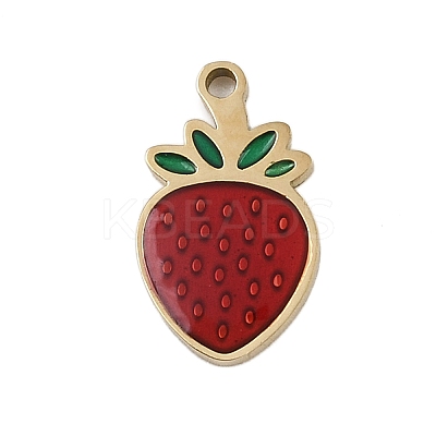 304 Stainless Steel Enamel Charms STAS-I338-01G-05-1