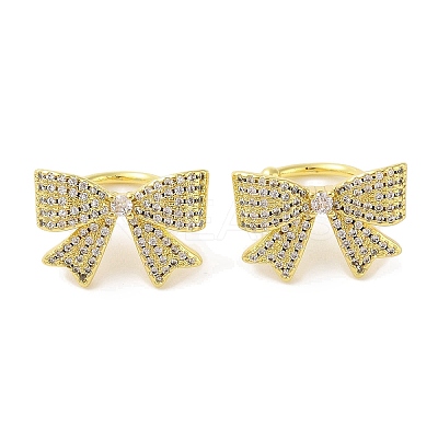Brass Micro Pave Clear Cubic Zirconia Cuff Earrings for Women EJEW-I305-22G-1