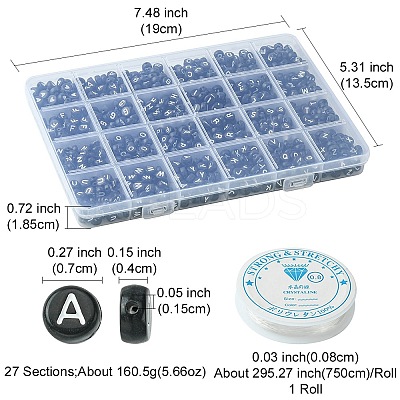 1200Pcs DIY Acrylic Bead Stretch Bracelets Kits for Children's Day DIY-YW0001-88B-1
